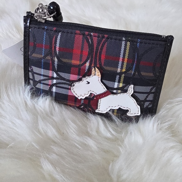 Adorable NWT Coach Signature Tartan Scotty Dog Mini Skinny ID Wallet β€οΈπβπ¦ΊπΎπ€ - Picture 3 of 16